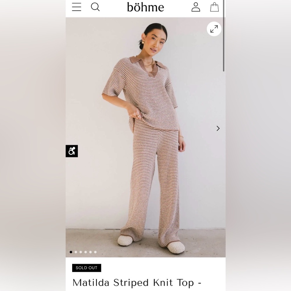 Bohme Striped Oversized Polo Top